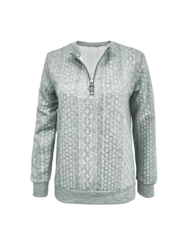 Pull Zippé en Maille Torsadée