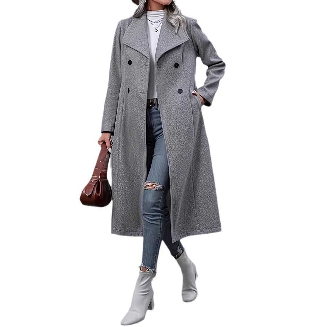 Manteau Épais au-dessus du Genou pour Femme – Élégance et Style